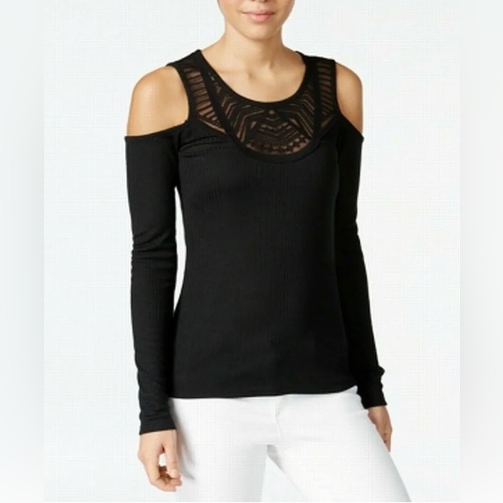 Jessica Simpson Black cold shoulder Top